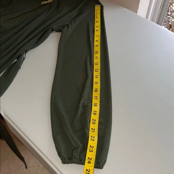 NWT Michael Kors Dark Green Long Sleeve Dress Size M. - Picture 12 of 16